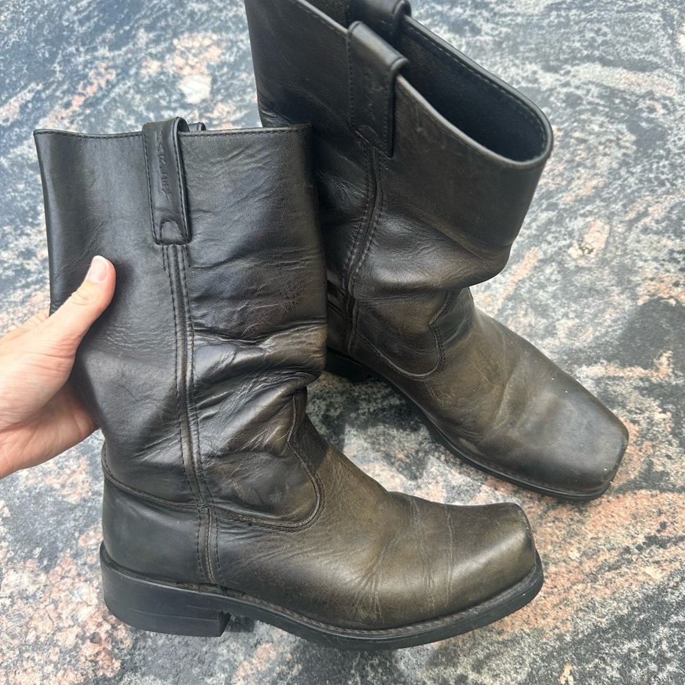 Black Leather Harley Davidson Boots
